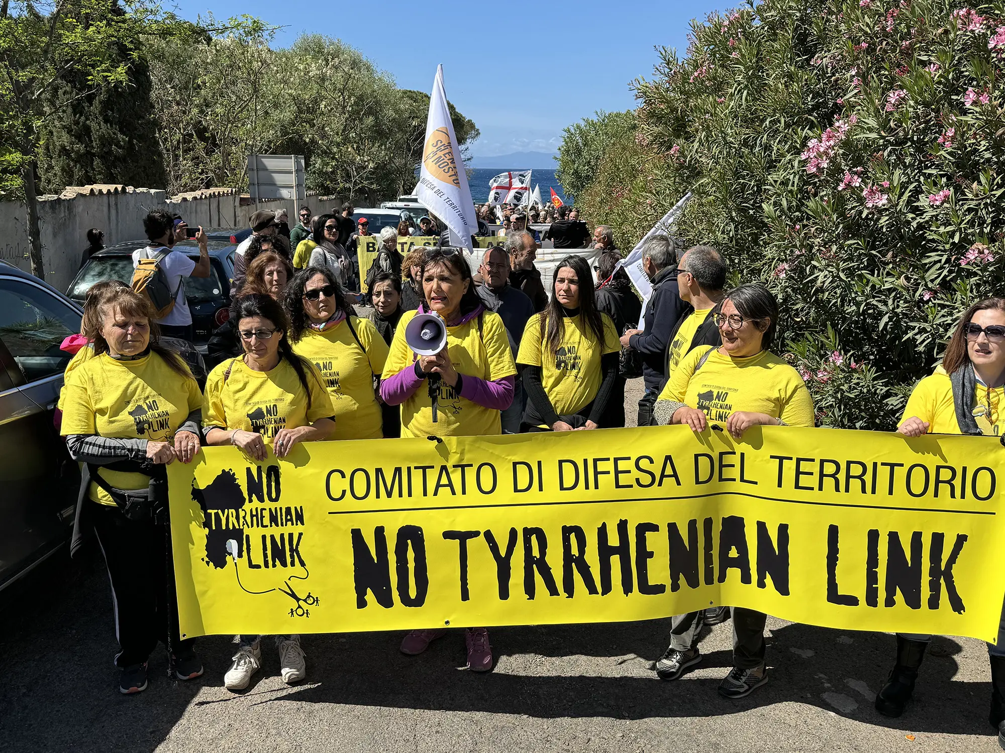 Manifestazione contro il Thyrrenian Link