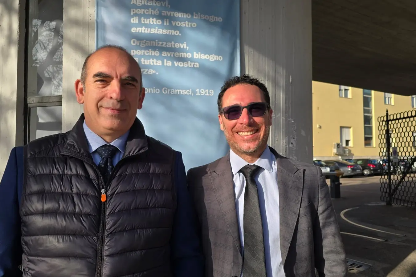 Il professor Emilio Ghiani, a sinistra, con Gianmarco Sitzia (foto Serreli)