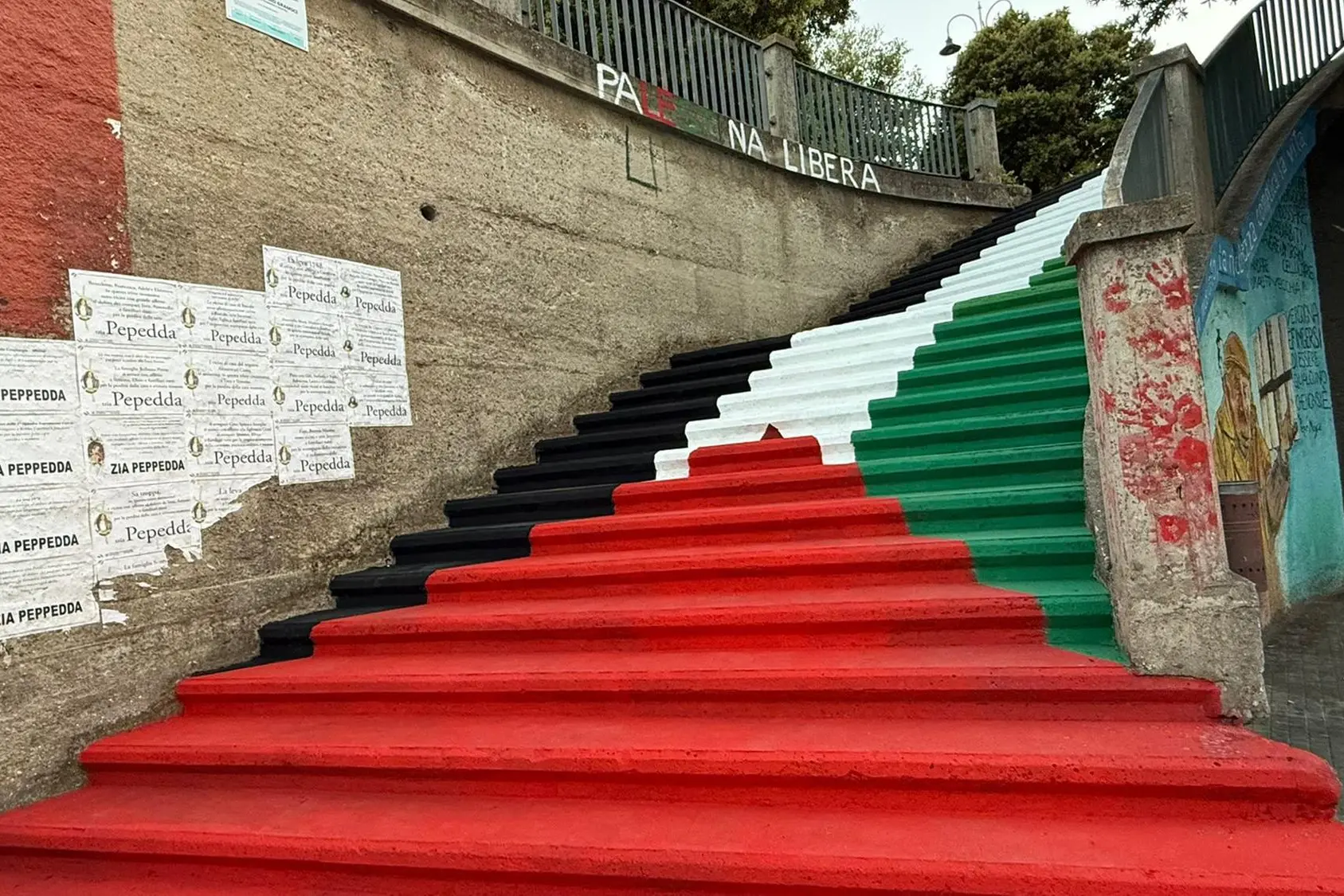 La bandiera palestinese a Orgosolo